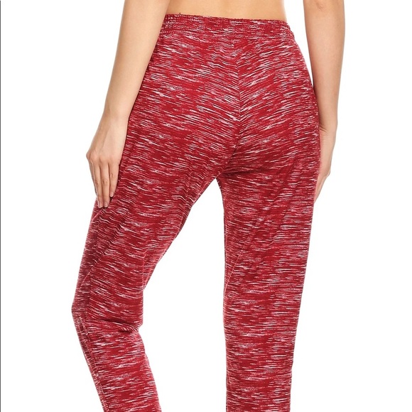 Red Heather Jogger Sweatpants 100% Yummy! - Picture 2 of 4